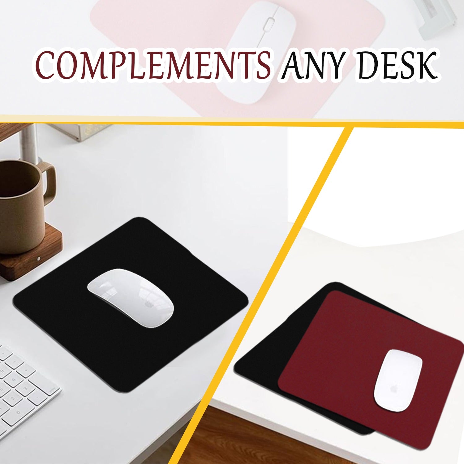 Mode Blend Non-Stitched Edge Mouse Pad with Soft Surface and Waterproof Rubber Base