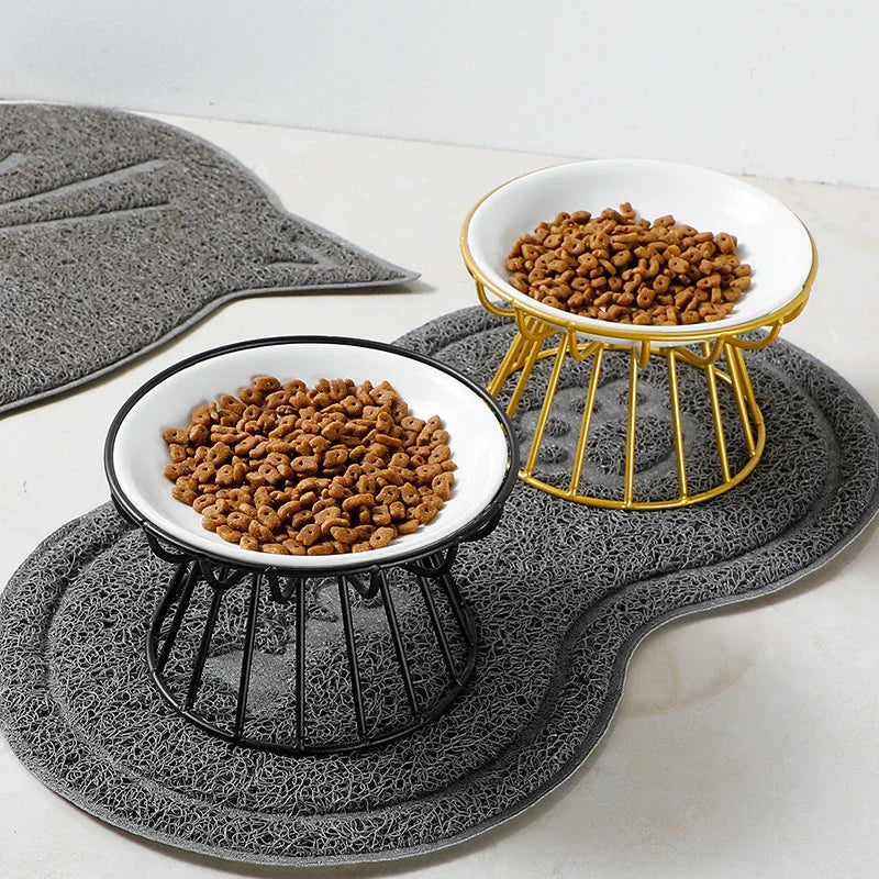 Mode Blend Pet Ceramic Bowl with Elevated Stand - Dog & Cat Feeding Dish, Snack Plate, Neck Protector, Nordic Style - Mode Blend