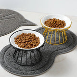 Mode Blend Pet Ceramic Bowl with Elevated Stand - Dog & Cat Feeding Dish, Snack Plate, Neck Protector, Nordic Style - Mode Blend