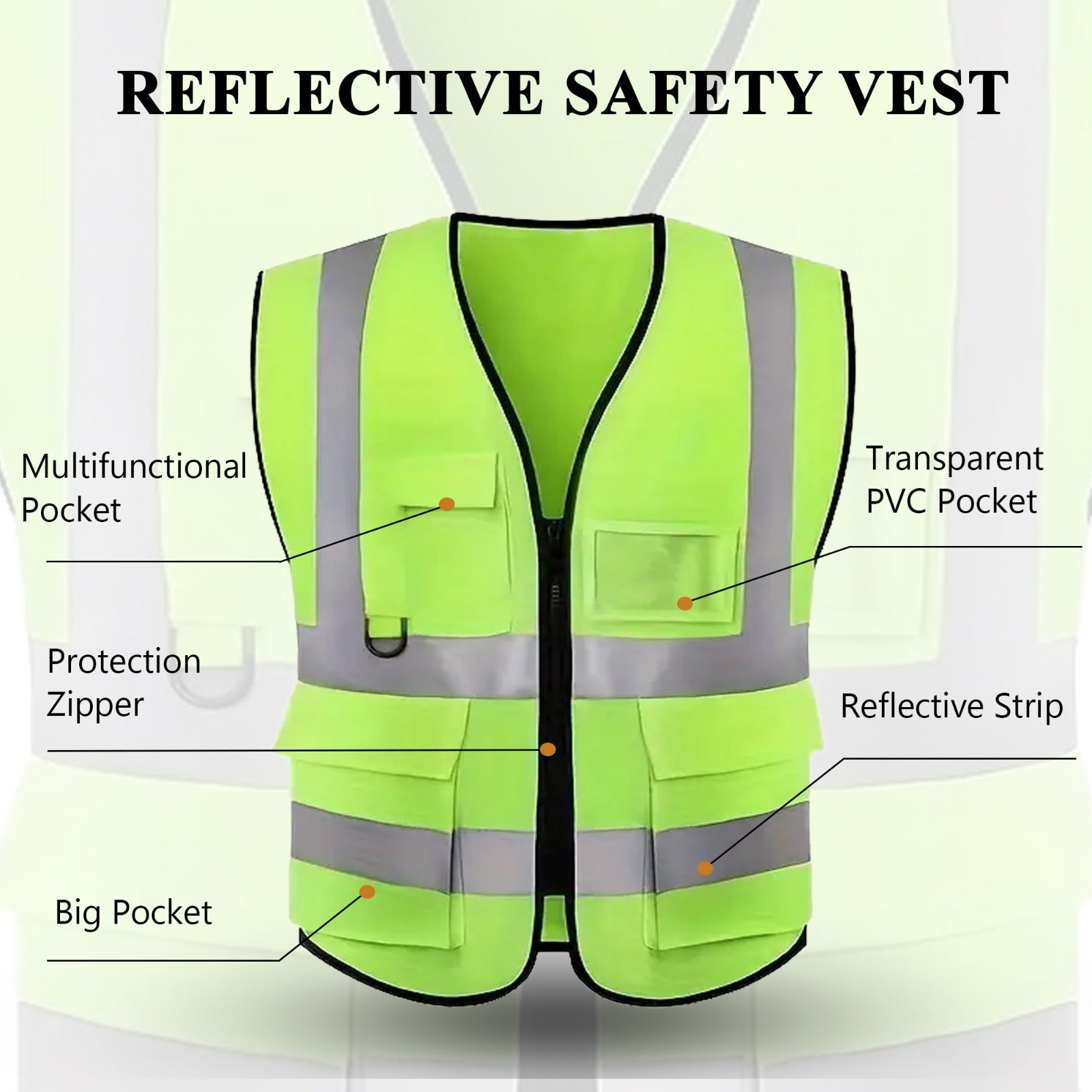Mode Blend Executive Safety Vest with ID display pocket for workplace identification