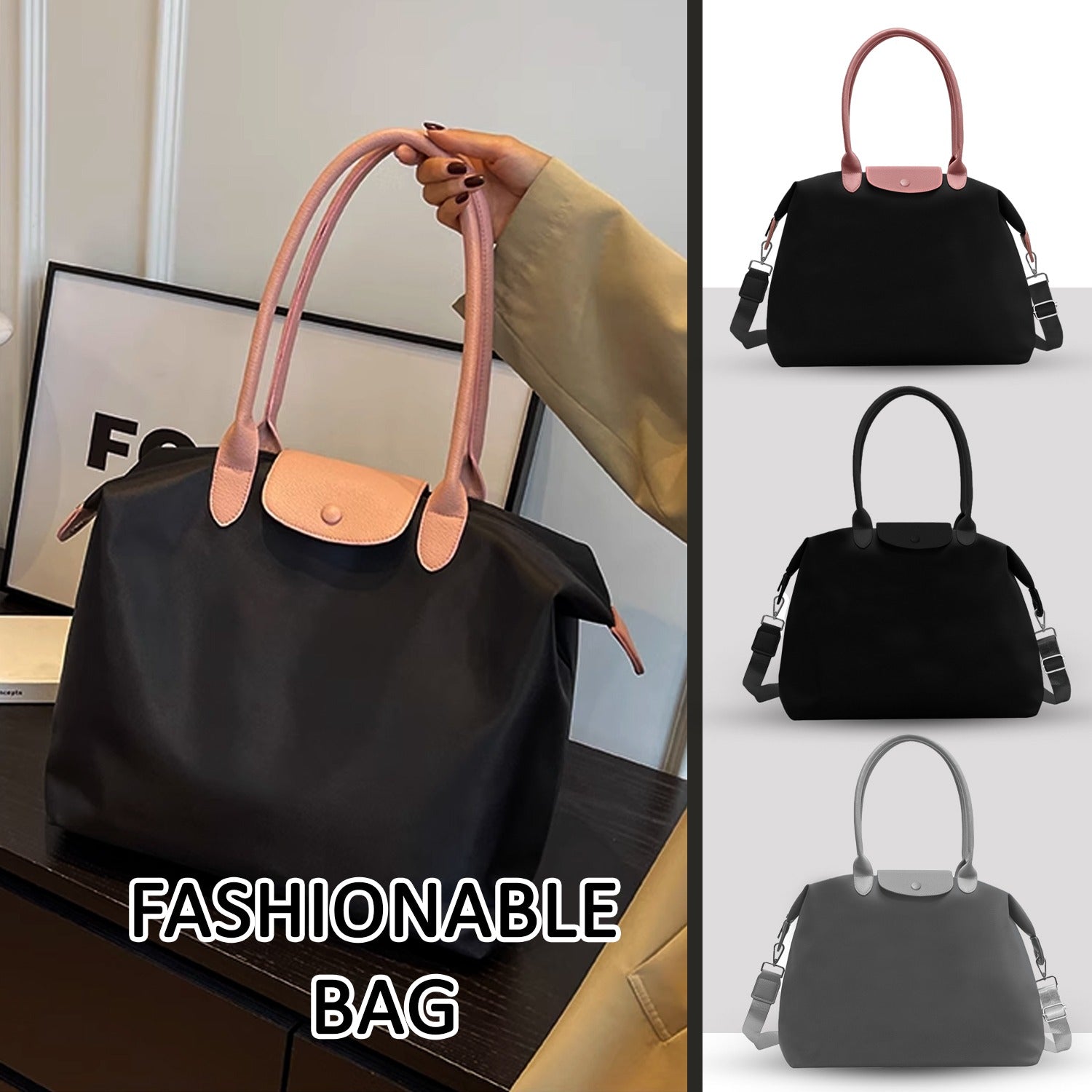 Mode Blend Waterproof Oxford Travel Shoulder Bag for women, lightweight and durable, ideal for holidays and business trips.