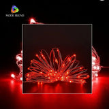 LED Copper Wire String Lights Mini 3AA Battery Operated/Powered Copper Wire LED Firefly Lights for Bedroom Decoration Wedding Home Christmas Parties Holiday (White, 5M - 50LED) [Energy Class A] - Mode Blend
