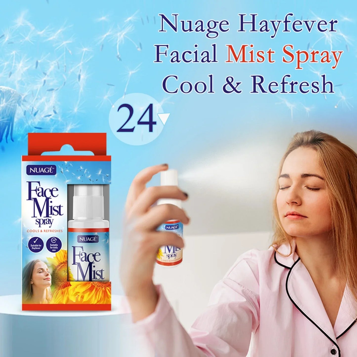 Mode Blend Nuage Hayfever Facial Mist Spray Cool & Refresh, 2 Pack, 15ml - Mode Blend