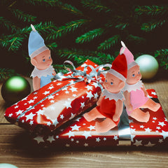 Elves Behavin Badly Vinyl Baby Elf Red Outfit, 5" Christmas Decoration Dolls, 5-Pack