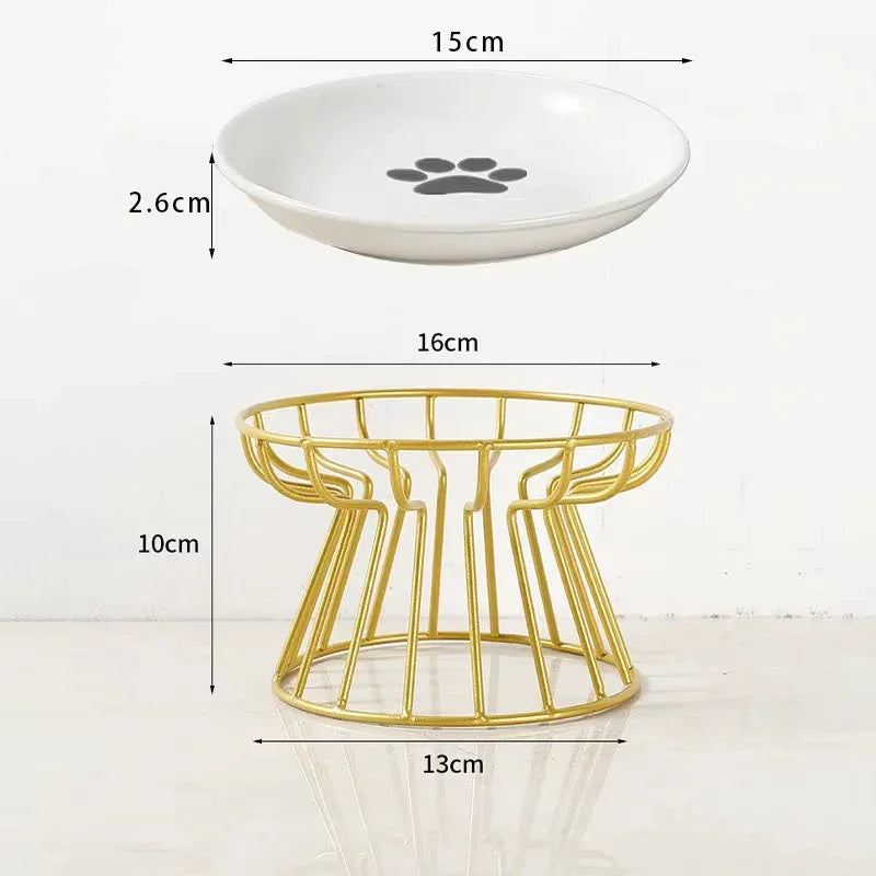 Mode Blend Pet Ceramic Bowl with Elevated Stand - Dog & Cat Feeding Dish, Snack Plate, Neck Protector, Nordic Style - Mode Blend