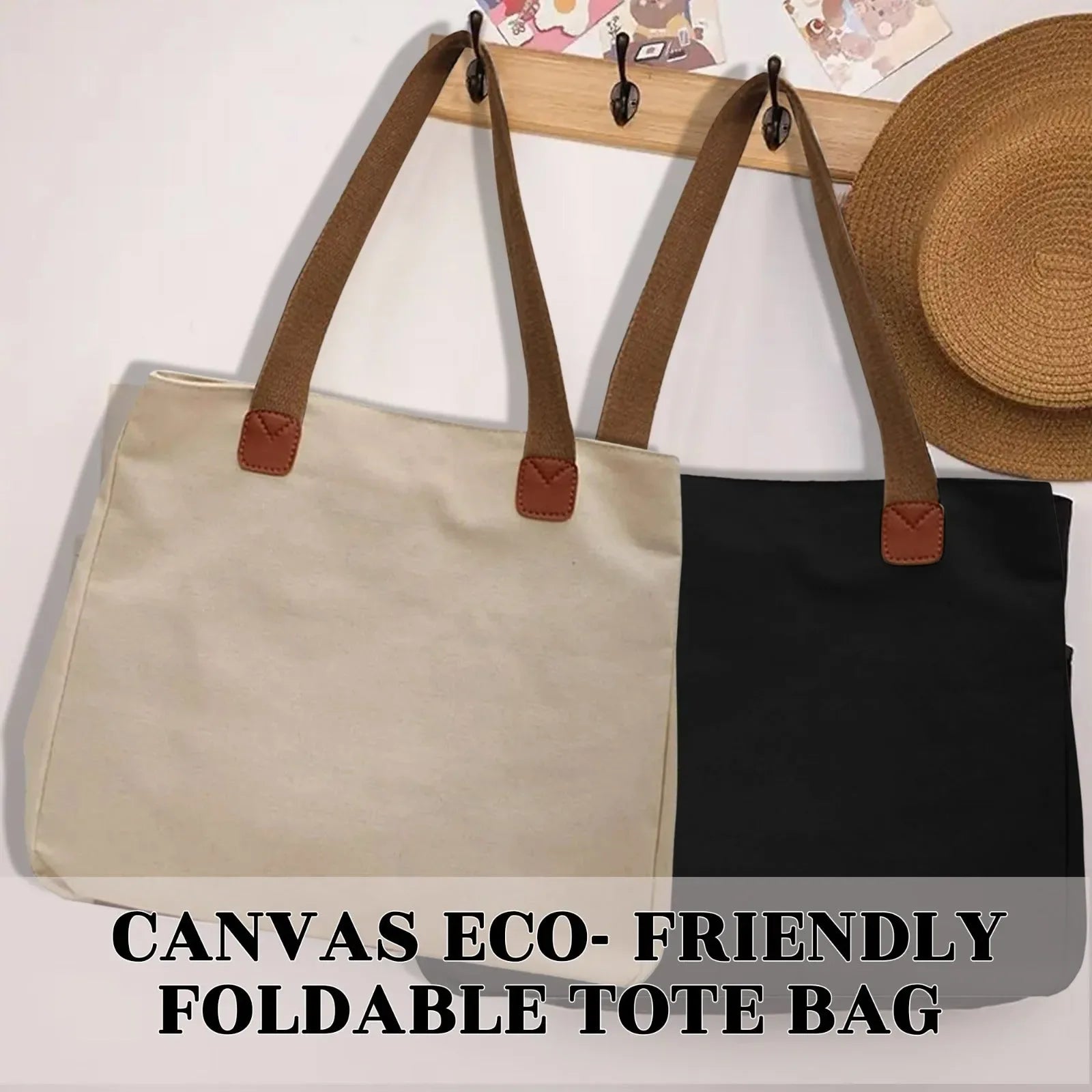 Mode Blend Canvas Multi-Purpose Plain Tote Bag for Women, Pack of 1 - Mode Blend