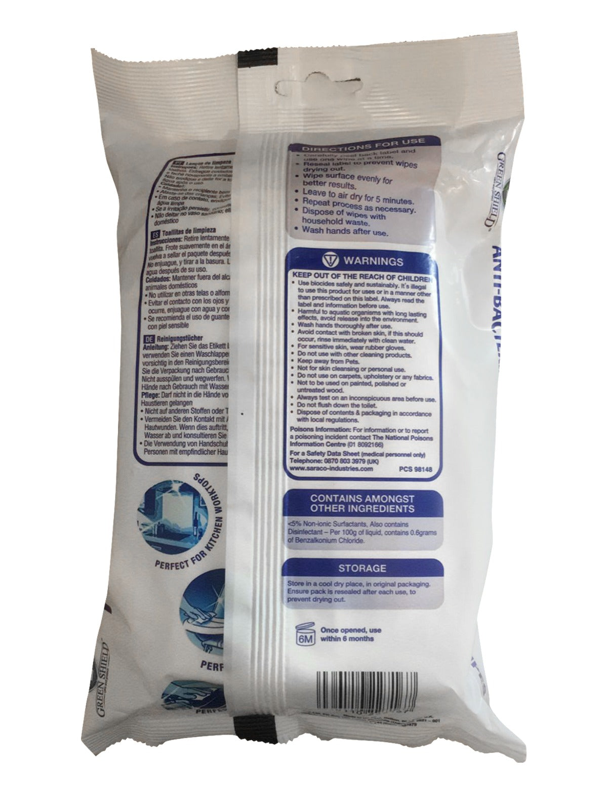 Two packs of Mode Blend food surface antibacterial wipes, ensuring kitchen safety