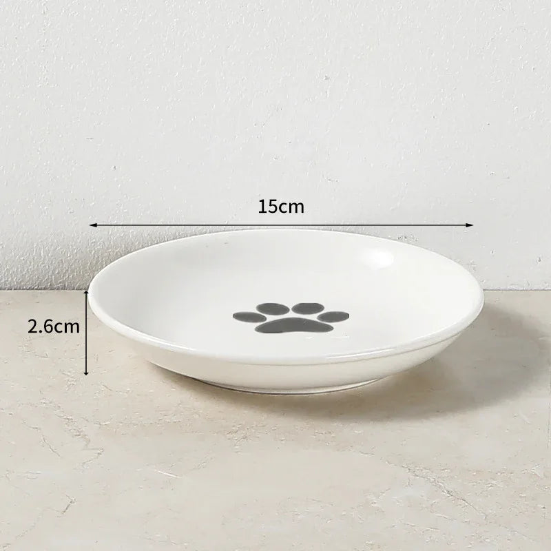 Mode Blend Pet Ceramic Bowl with Elevated Stand - Dog & Cat Feeding Dish, Snack Plate, Neck Protector, Nordic Style - Mode Blend