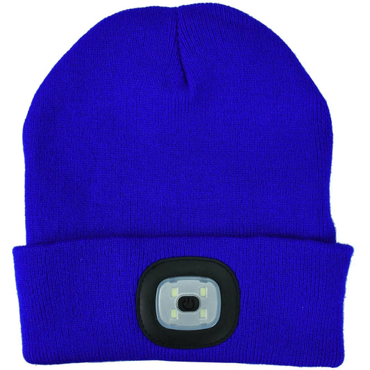 Knit Beanie Hat with 4 LED Headlamp – Rechargeable Winter Lighted Cap for Outdoor Camping, Hunting, Fishing, Cycling & Night Work - Mode Blend