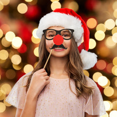 Festive Photobooth Selfie Frame and Props Set 24 Pieces Plus Large Frame Kids Adults Elf Christmas