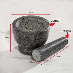 Solid Granite Pestle and Mortar Set Kitchen Grinder Crusher for Herbs Spices Nuts Coffee