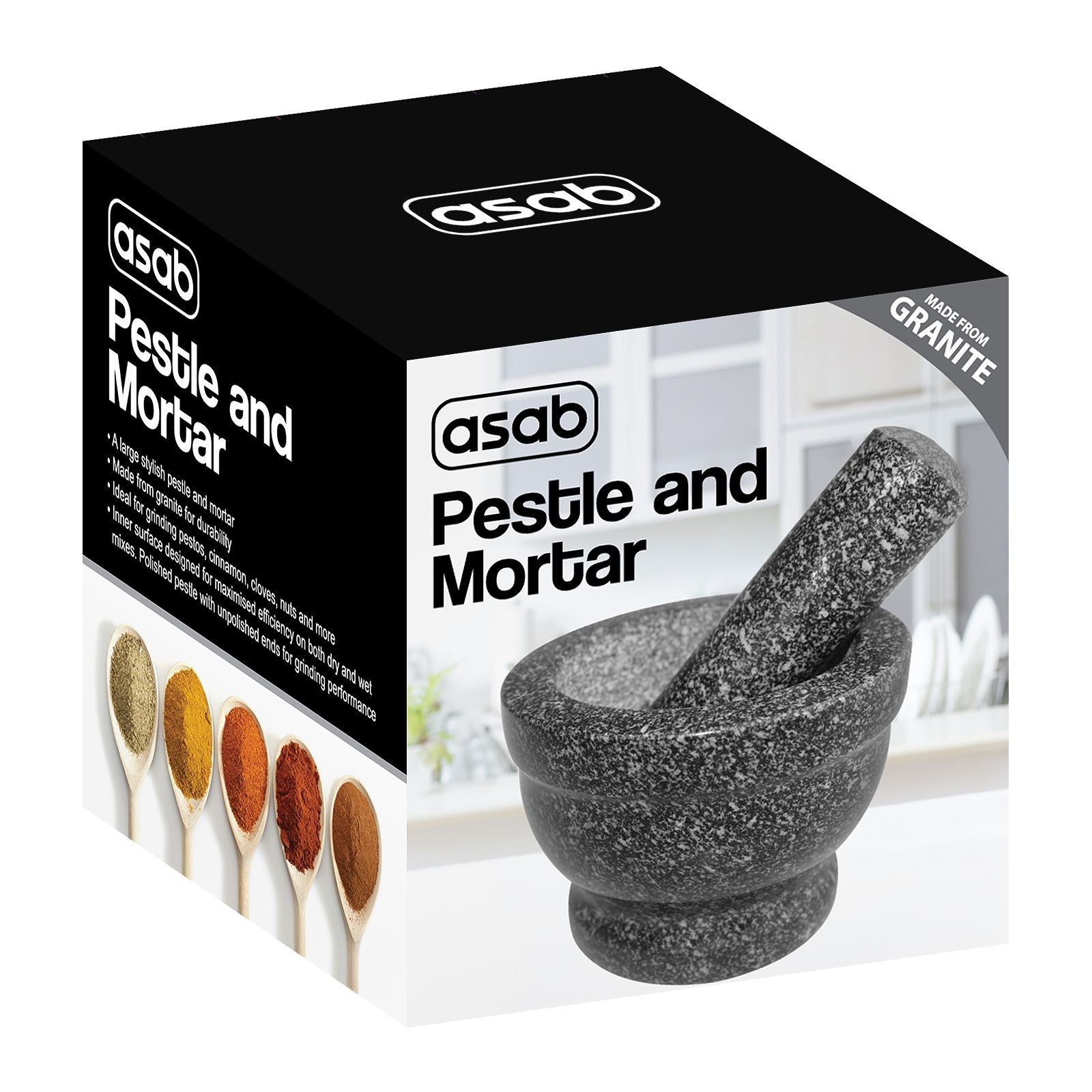 Solid Granite Pestle & Mortar Set – Heavy Duty Stone Grinder & Crusher for Herbs, Spices, Nuts & Coffee Beans (Non-Slip, Handcrafted)