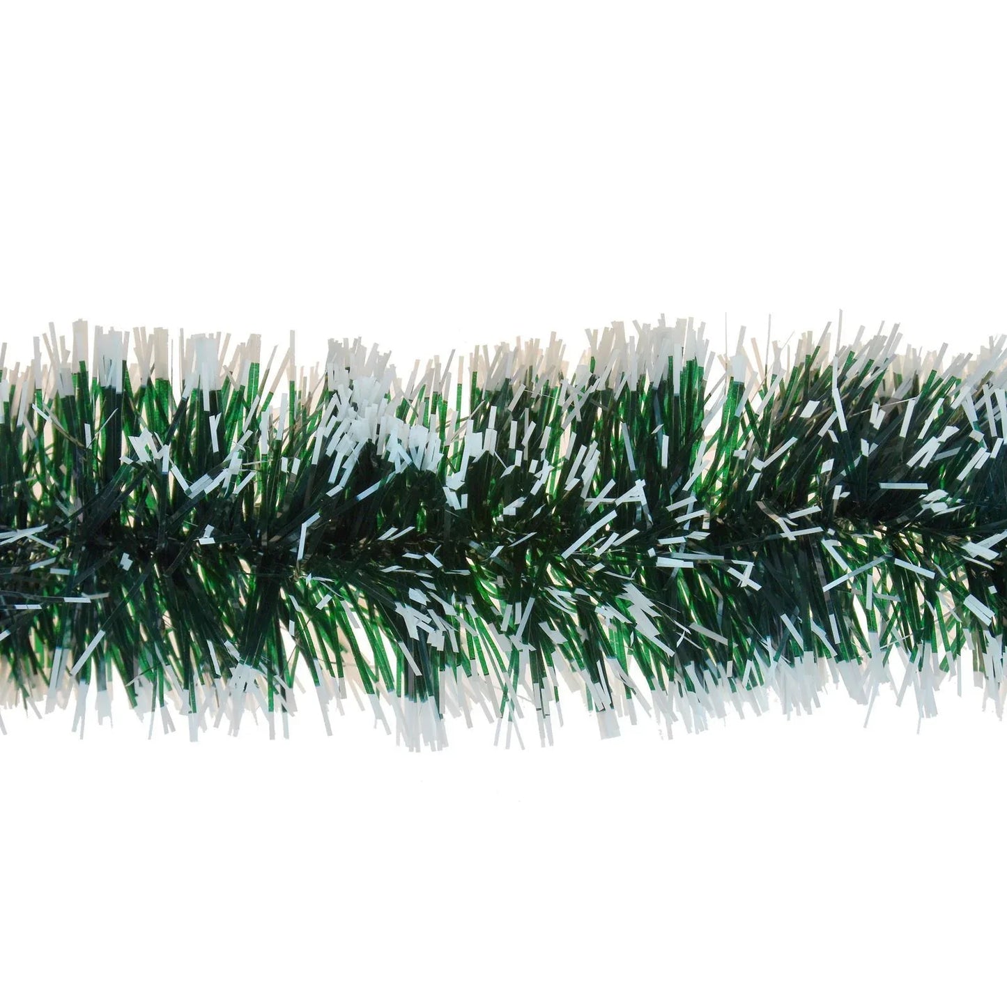 Snow-Tipped Green Christmas Tinsel – 2m | Classic 6-Ply Christmas Tree & Home Decoration - Mode Blend