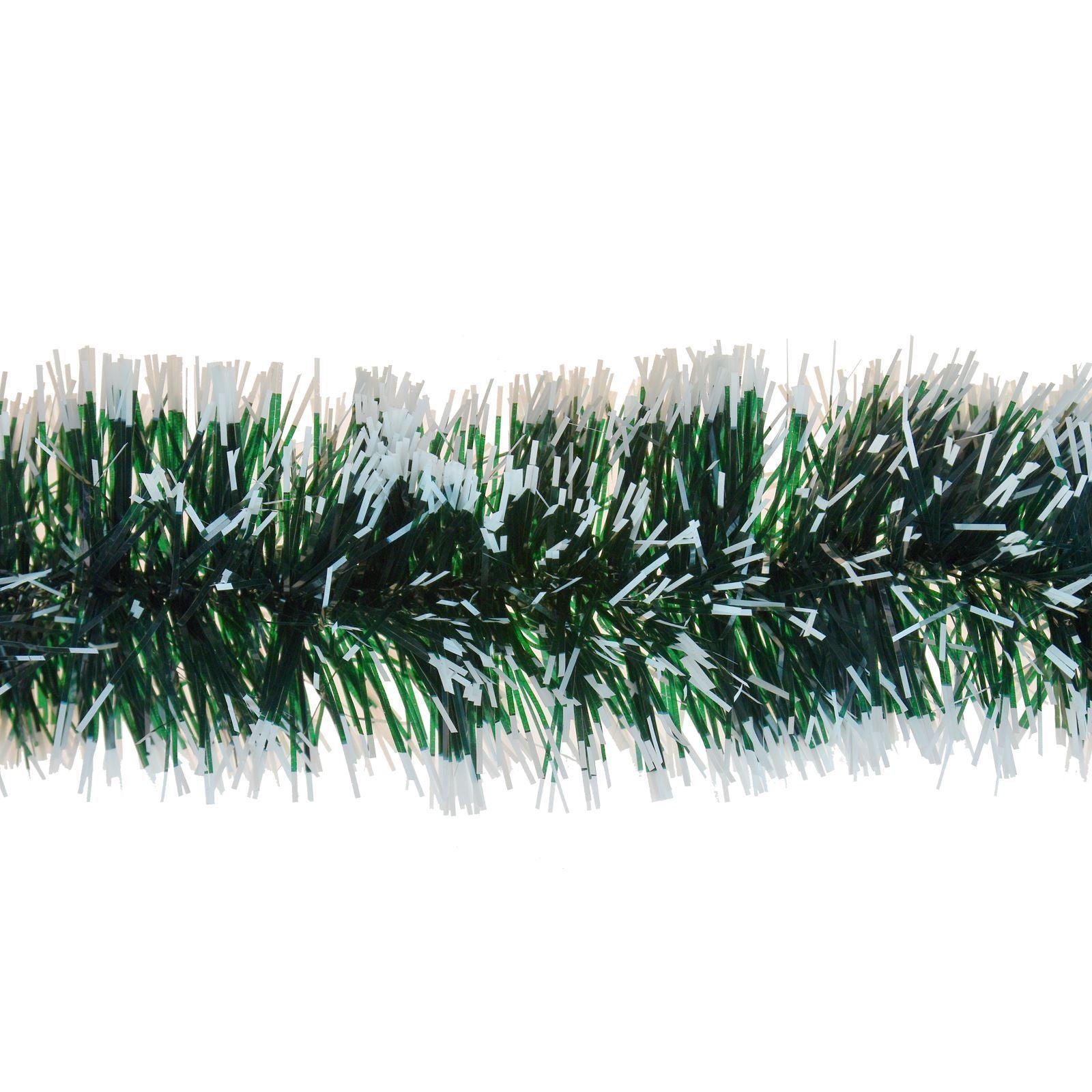 Snow-Tipped Green Christmas Tinsel – 2m | Classic 6-Ply Christmas Tree & Home Decoration