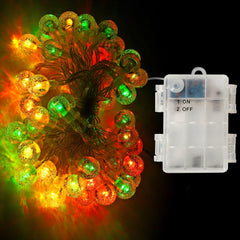 Globe Fairy String Lights 26ft, 60 Multicolour LEDs, Waterproof, Battery Operated, 7 Modes for Indoor/Outdoor Decor
