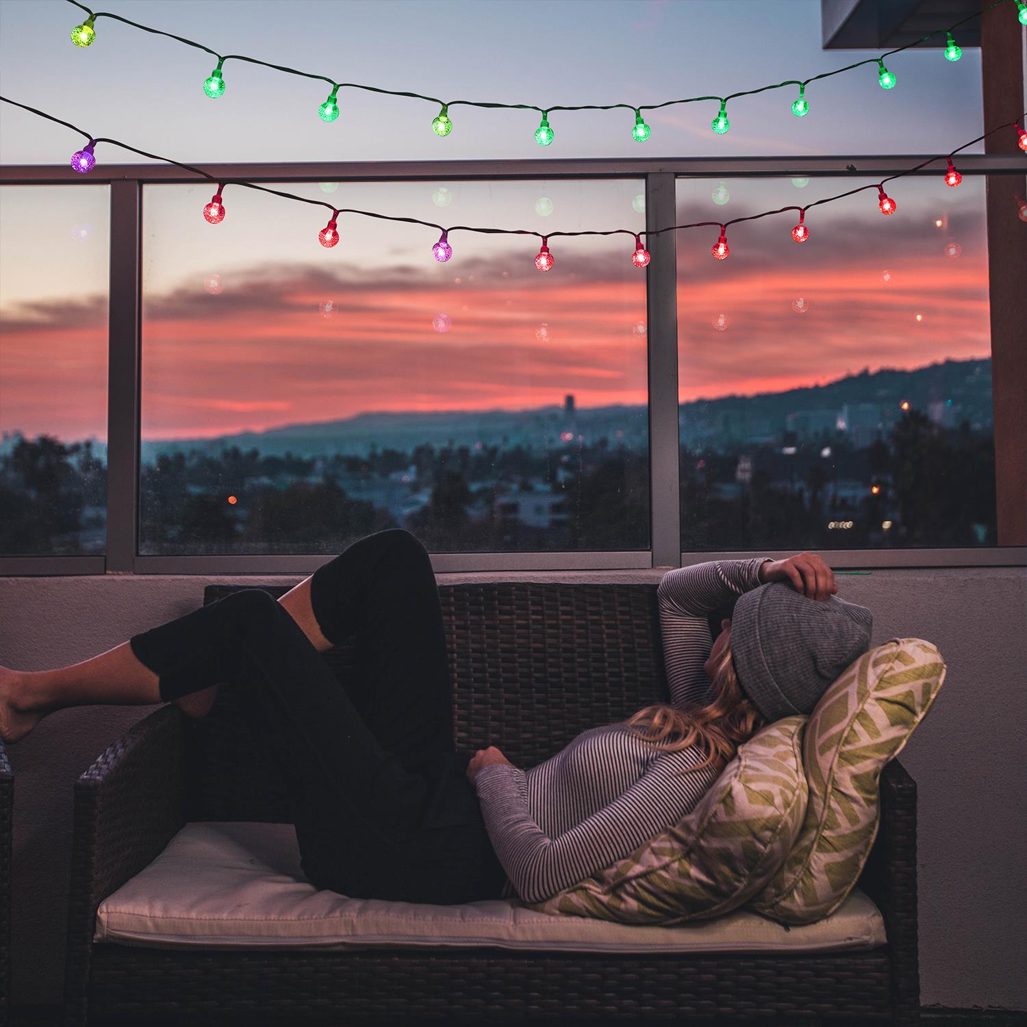 Globe Fairy String Lights 26ft – 60 Multicolour LED Bulbs, Waterproof, Battery Operated, 7 Lighting Modes for Indoor & Outdoor Decoration | Wedding, Diwali, Christmas, Party Decor