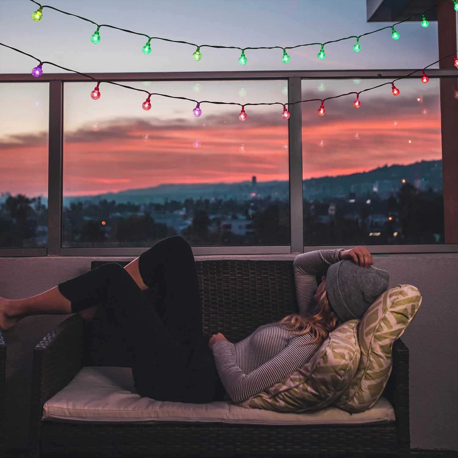 Globe Fairy String Lights 26ft – 60 Multicolour LED Bulbs, Waterproof, Battery Operated, 7 Lighting Modes for Indoor & Outdoor Decoration | Wedding, Diwali, Christmas, Party Decor - Mode Blend