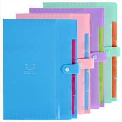 File Organiser 4 Compartment A4 Document Folder Set Waterproof Tear Resistant PP Material Pack of 4