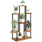 Outsunny 7-Tier Tall Plant Stand – Steel & Wood Shelf with Carbonised Finish | Multi-Layer Indoor Outdoor Display Rack for Flowers, Pots & Décor - Mode Blend