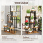 Outsunny 7-Tier Tall Plant Stand – Steel & Wood Shelf with Carbonised Finish | Multi-Layer Indoor Outdoor Display Rack for Flowers, Pots & Décor - Mode Blend