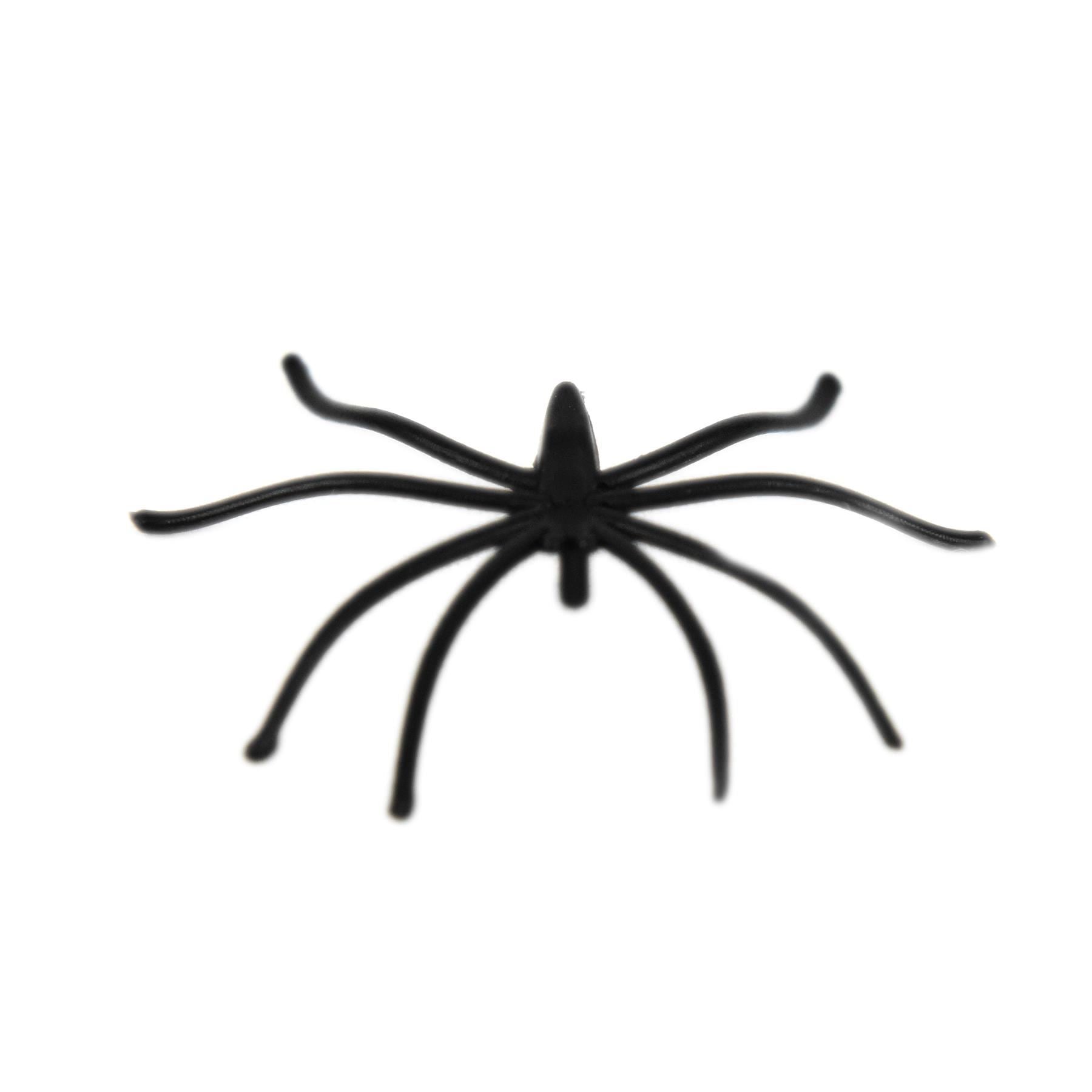 Halloween 2 x 24pcs Realistic Black Plastic Spiders Party Decorations & Prank Props