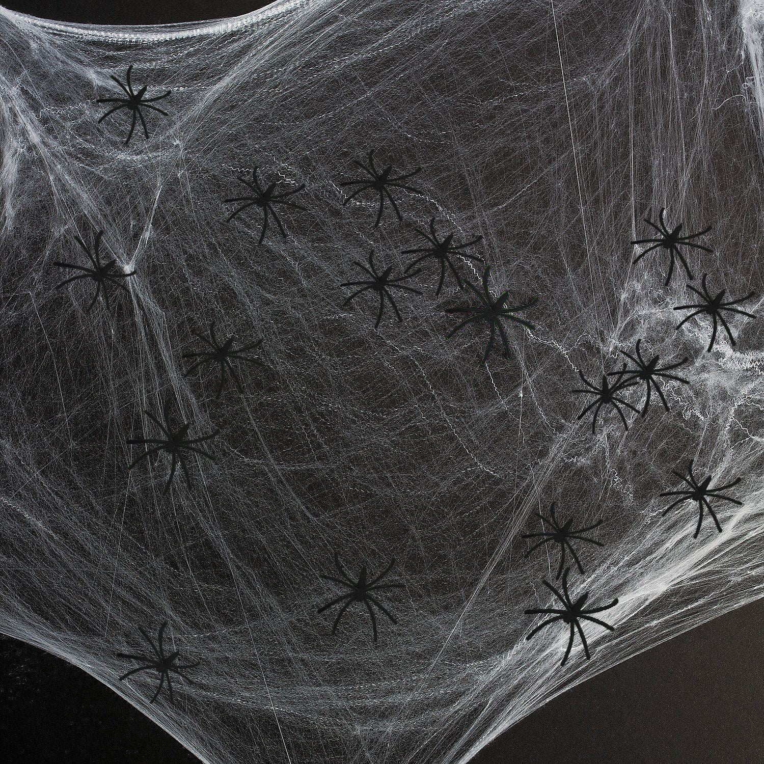 Halloween 2 x 24pcs Realistic Black Plastic Spiders Party Decorations & Prank Props