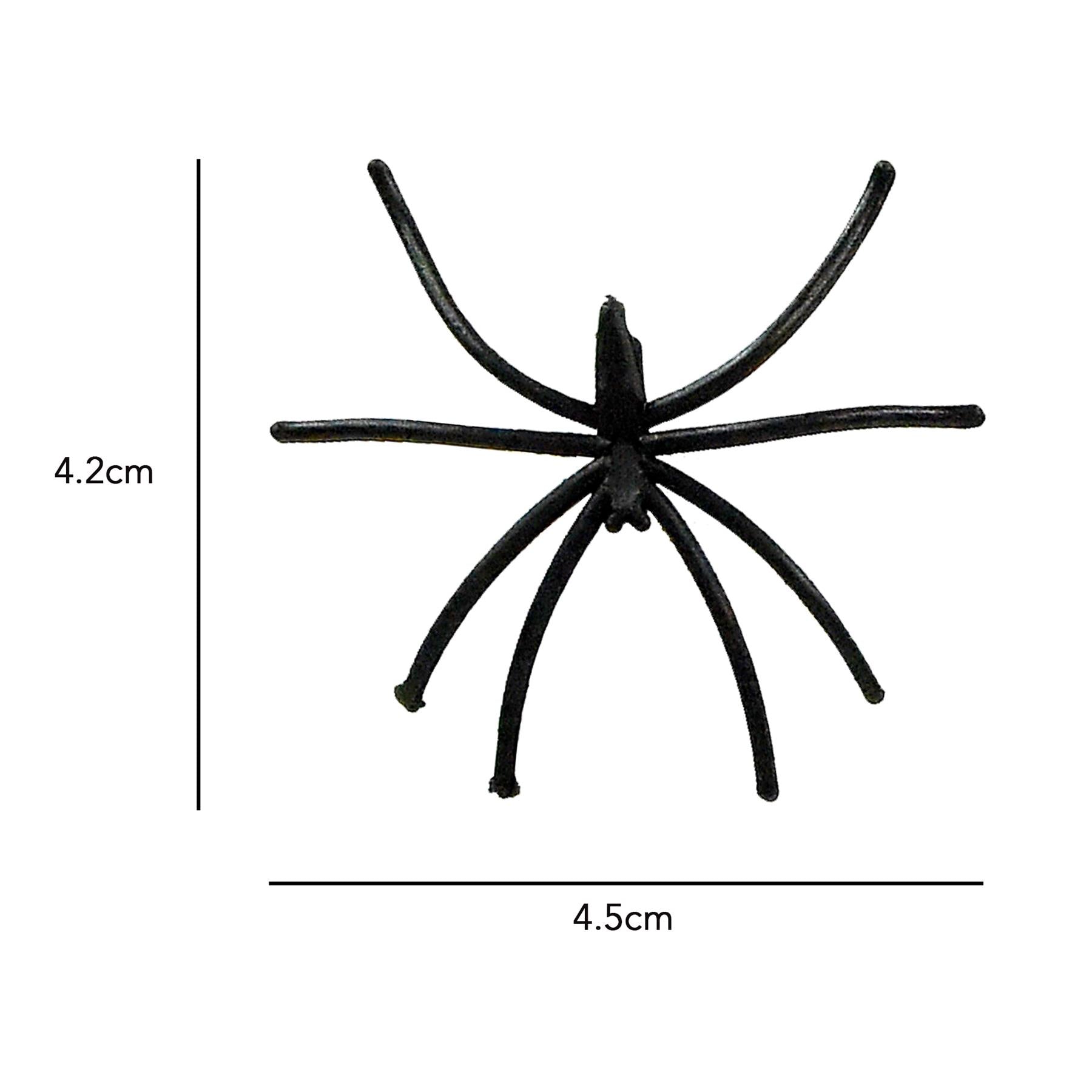 Halloween 24pcs Realistic Black Plastic Spiders Party Decorations & Prank Props