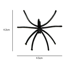 Halloween 24pcs Realistic Black Plastic Spiders Party Decorations & Prank Props