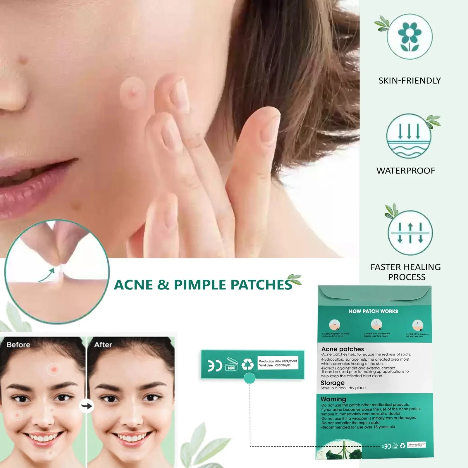Acne Patches - Pack of 36 Translucent Hydrocolloid Pimple Patch Spot Treatment Stickers for Face and Body - Fast-Acting & Cruelty Free Skin Care - Mode Blend