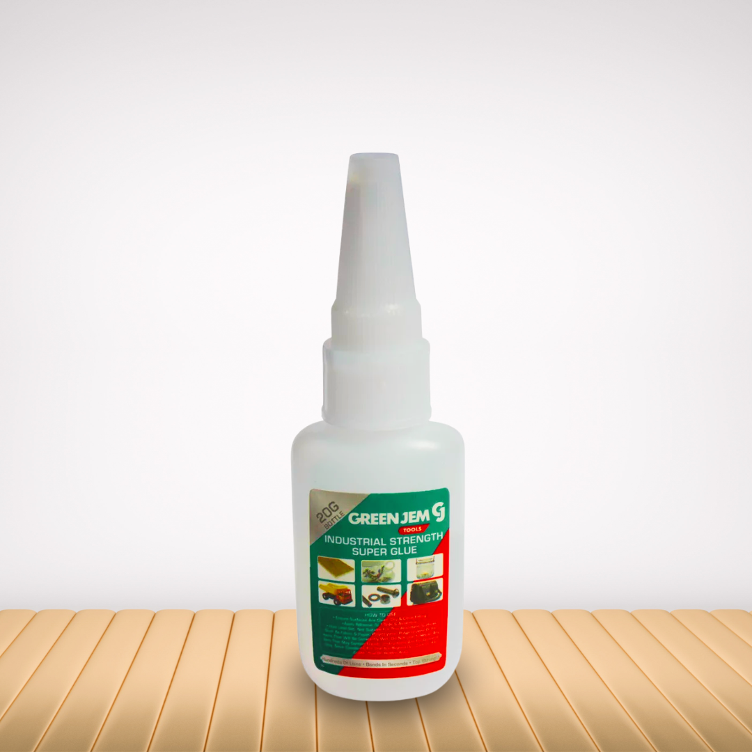Mode Blend super glue for rapid bonding, showcased for industrial and household tasks