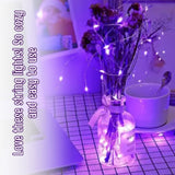 LED Copper Wire String Lights Mini 3AA Battery Operated/Powered Copper Wire LED Firefly Lights for Bedroom Decoration Wedding Home Christmas Parties Holiday (White, 5M - 50LED) [Energy Class A] - Mode Blend