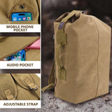 Military Duffel Bag Top Load Double Strap Army Travel Tactical Canvas Backpack for Outdoor 30L - Mode Blend