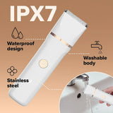 Waterproof Plastic Compact & Portable 4-in-1 Trimmer, Rechargeable, Fast Charging, Interchangeable Heads, Suitable for Women & Men, for Bikini, Pubic, Face, Nose, and Body Hair Removal - Mode Blend