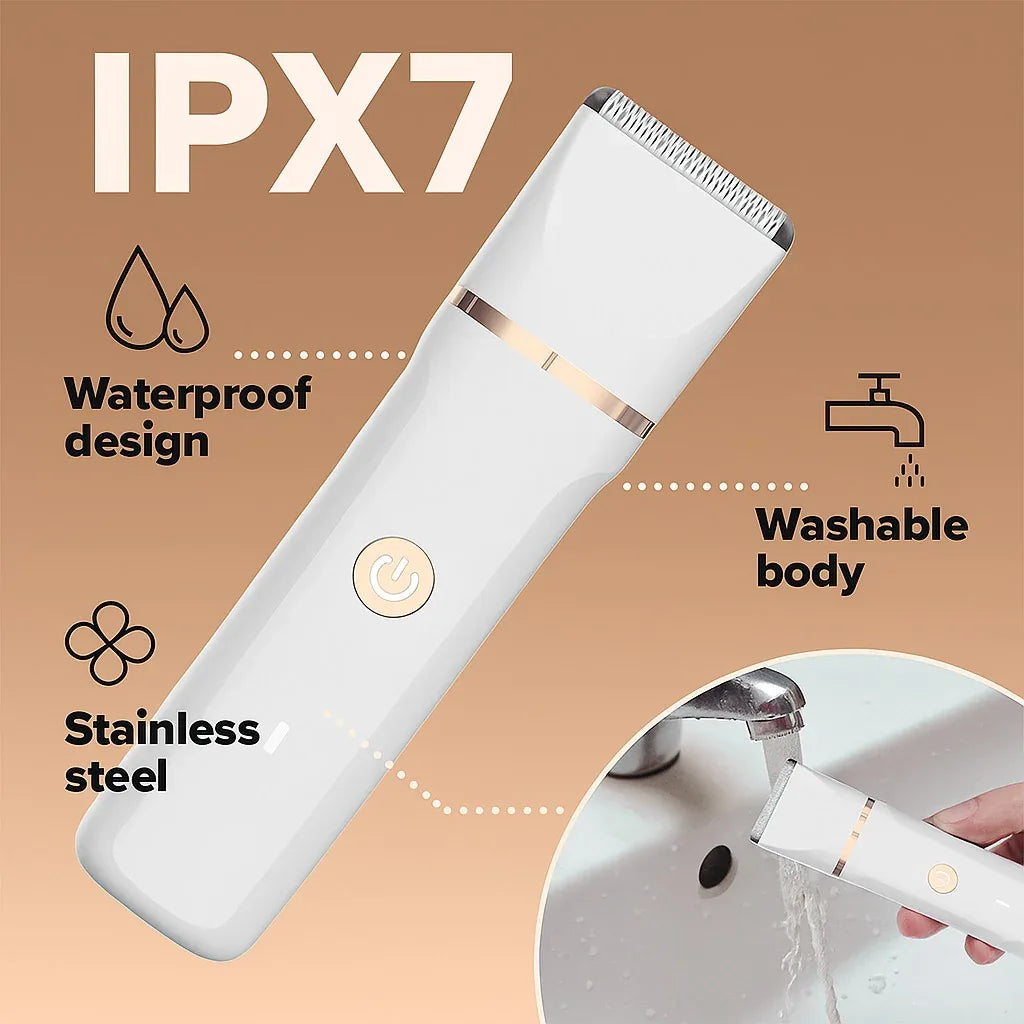 Waterproof Plastic Compact & Portable 4-in-1 Trimmer, Rechargeable, Fast Charging, Interchangeable Heads, Suitable for Women & Men, for Bikini, Pubic, Face, Nose, and Body Hair Removal - Mode Blend