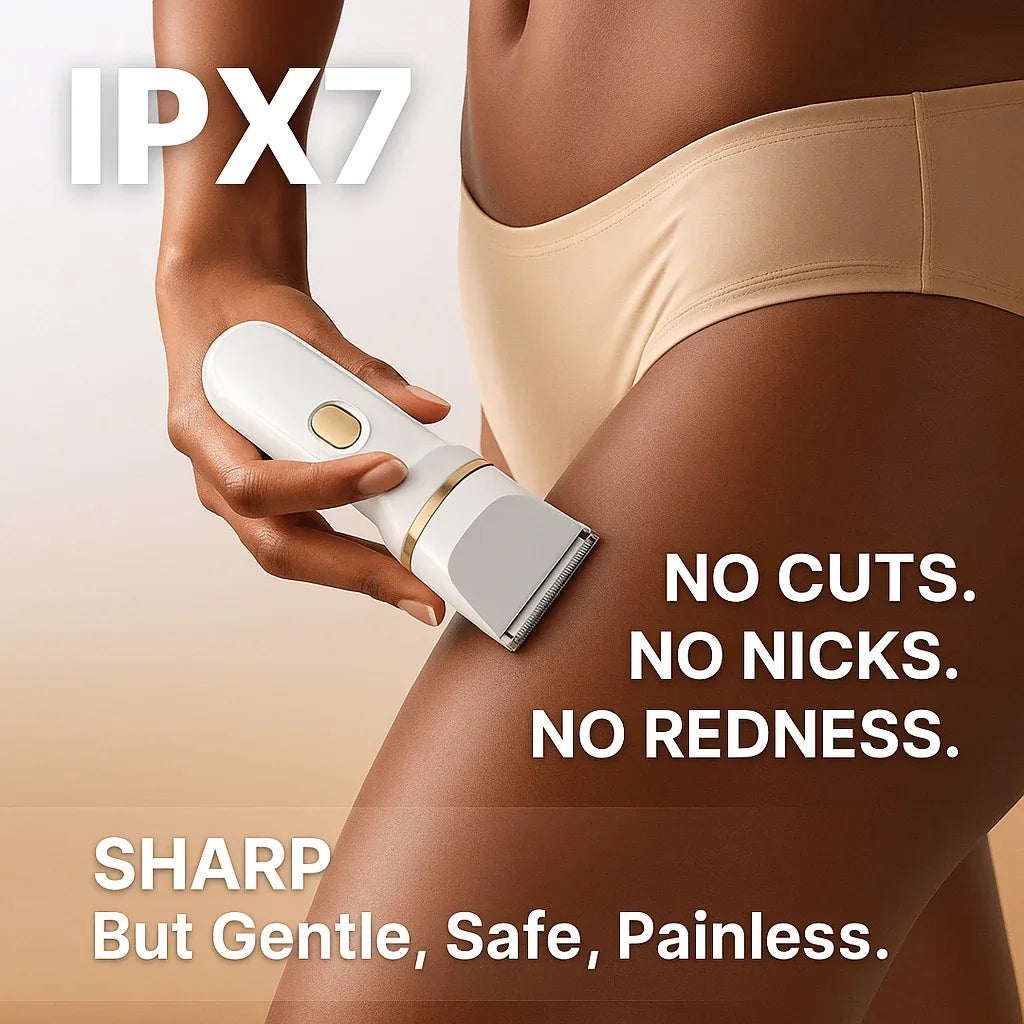 Waterproof Plastic Compact & Portable 4-in-1 Trimmer, Rechargeable, Fast Charging, Interchangeable Heads, Suitable for Women & Men, for Bikini, Pubic, Face, Nose, and Body Hair Removal - Mode Blend