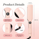 Professional Salon Grade Hair Straightener, 40mm Wide Ceramic Plates, 30s Fast Heat‑Up, Digital Temperature Display, 11 Adjustable Heat Levels (130–230°C) – Cherry Blossom - Mode Blend