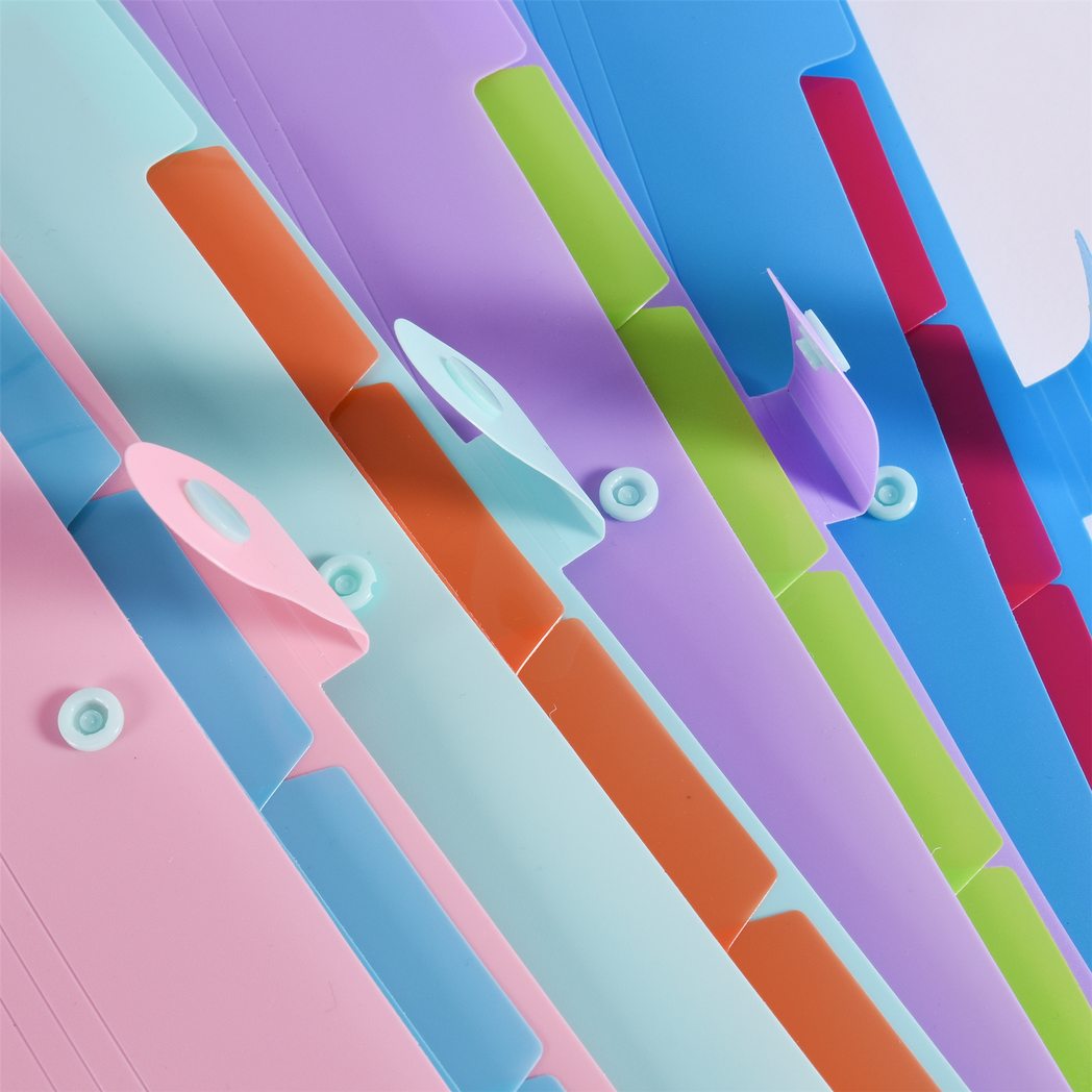 File Organiser 4 Compartment – A4 Document Folder Set | Waterproof & Tear-Resistant PP Material | Multi-Layer Storage for Office, School & Home | Pack of 4