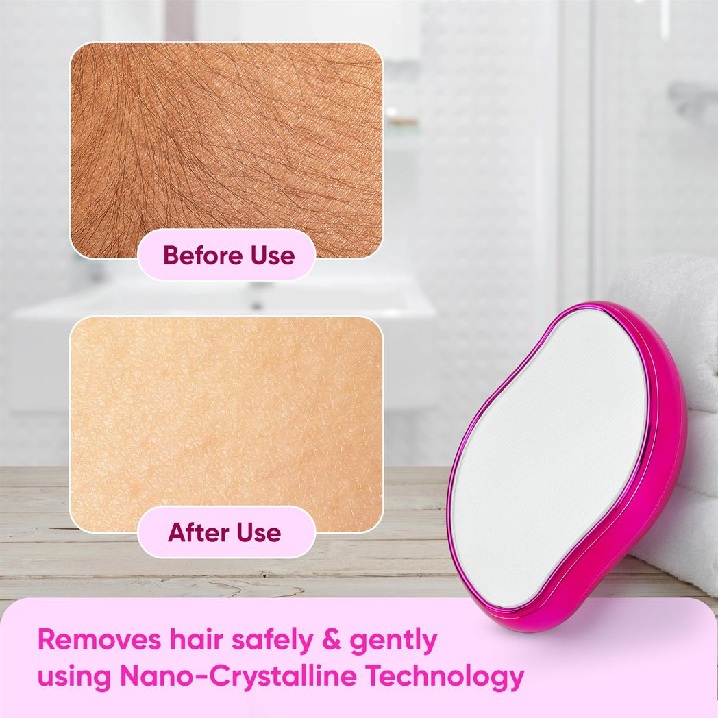 Magic Crystal Hair Eraser – Painless Hair Removal Tool, Reusable & Eco-Friendly | Smooth Skin in Minutes (Pink)