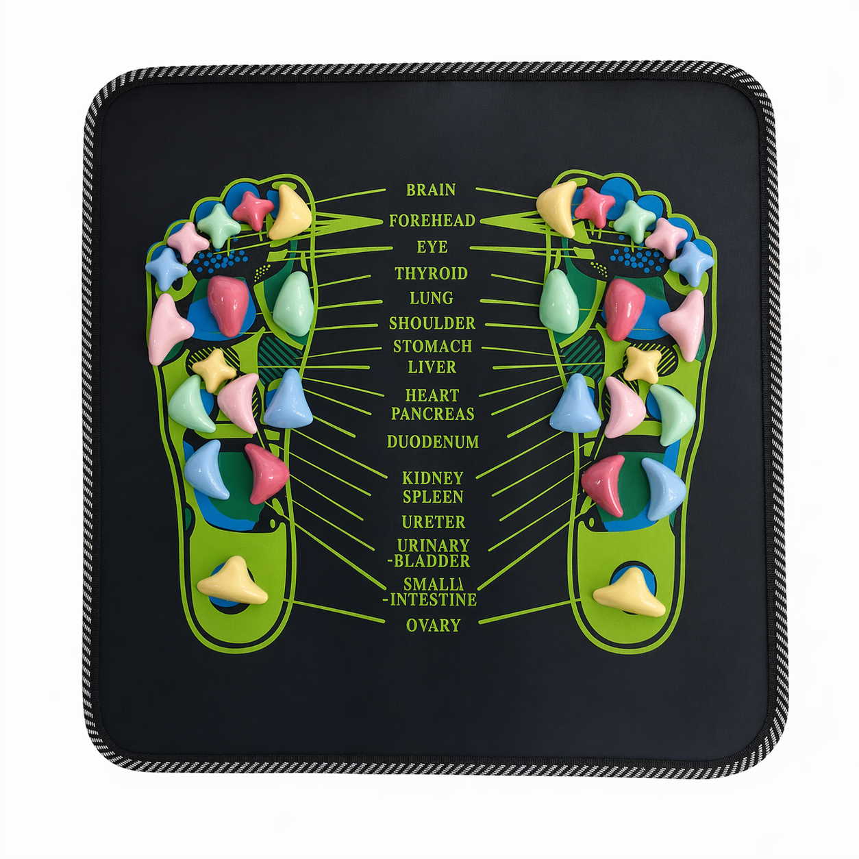 PVC Reflexology Foot Massage Mat: 35×35cm Acupressure Pad - Mode Blend