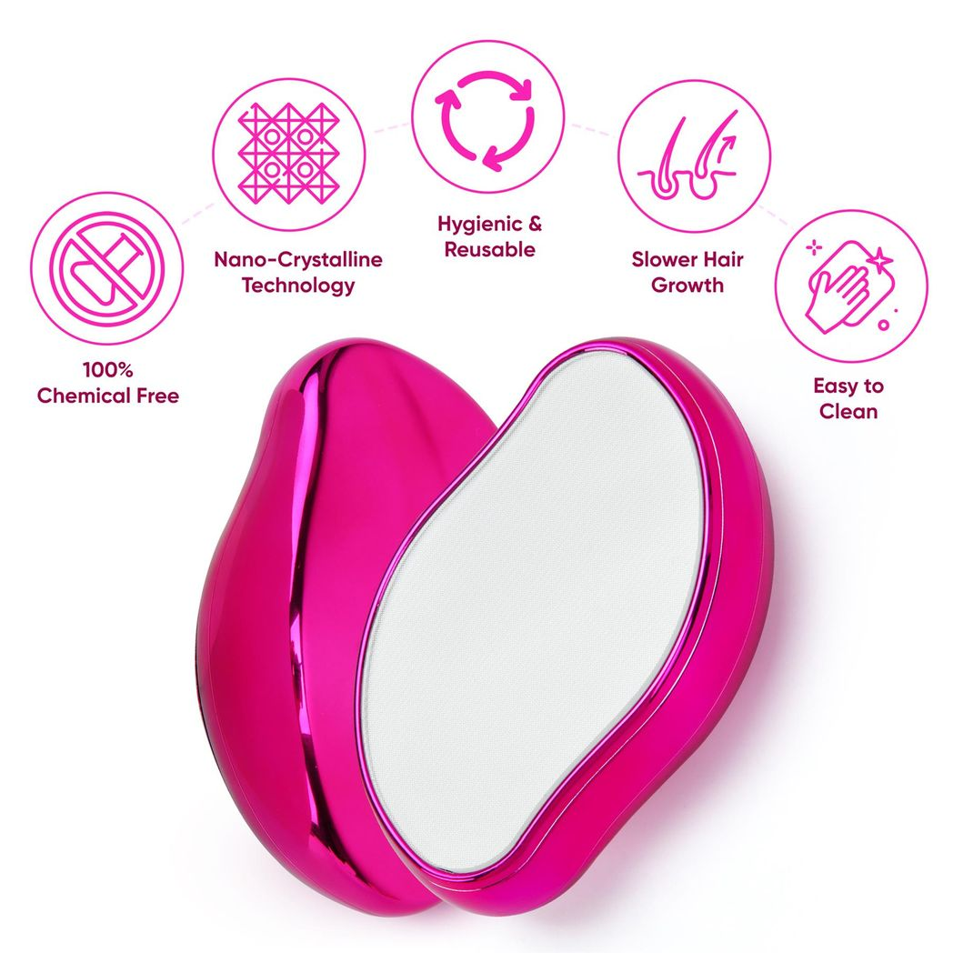 Magic Crystal Hair Eraser – Painless Hair Removal Tool, Reusable & Eco-Friendly | Smooth Skin in Minutes (Pink)