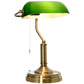 Antique Style Green Glass Banker's Desk Lamp – Brass Metal Base, Pull Chain Switch, Home & Office Lighting - Mode Blend