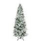 6ft Snow Flocked Artificial Christmas Tree – Slim Pencil Shape | Realistic Holiday Décor | Flame-Retardant PVC with Sturdy Metal Stand | Full & Fluffy Snowy Christmas Tree for Home, Office & Parties - Mode Blend