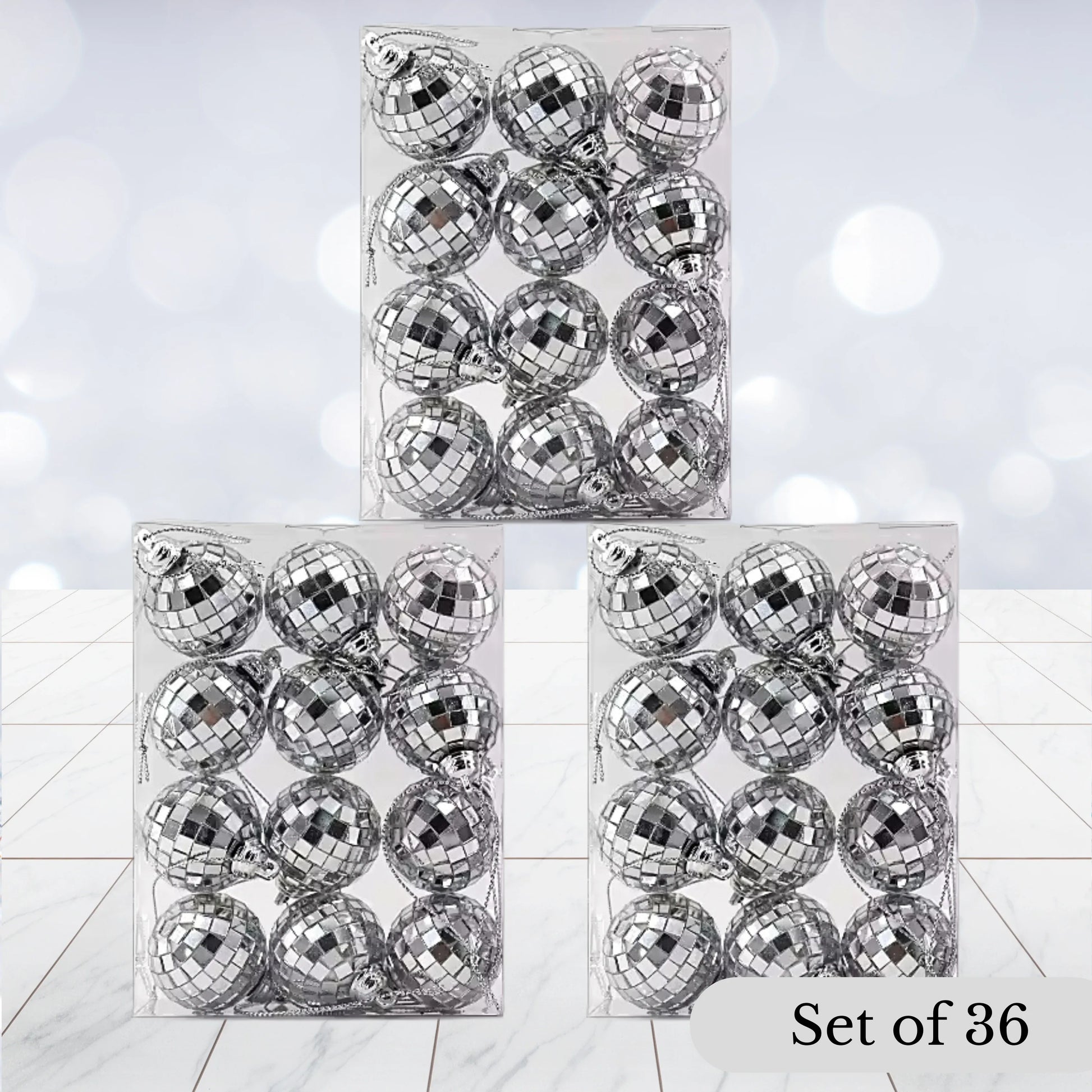 Mode Blend Mini Mirror Disco Balls - Glitter Lighting Decoration for Christmas, Birthday, Bridal Shower, Bar/Bat Mitzvah, Burns Night - Sparkling Party Decor, 12/24/36 Pack - Mode Blend