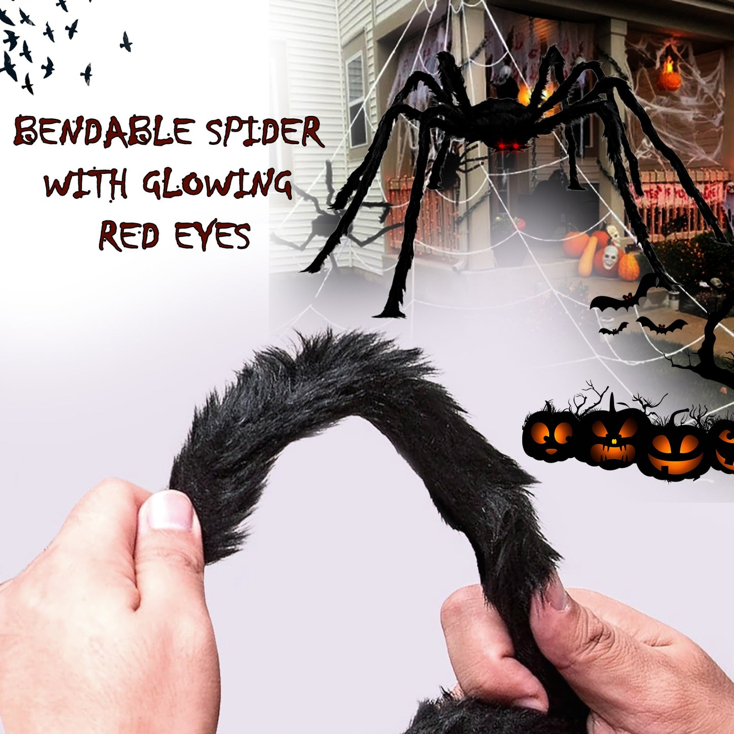 Close-up of Mode Blend Halloween Giant Spider Web - Durable Outdoor Decor for Haunted Yard and Party