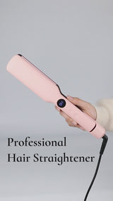 Professional Salon Grade Hair Straightener, 40mm Wide Ceramic Plates, 30s Fast Heat‑Up, Digital Temperature Display, 11 Adjustable Heat Levels (130–230°C) – Cherry Blossom